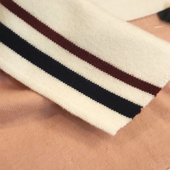 NWT Womens Wild Fable peach & white striped cropped polo tee size L. - Picture 9 of 13